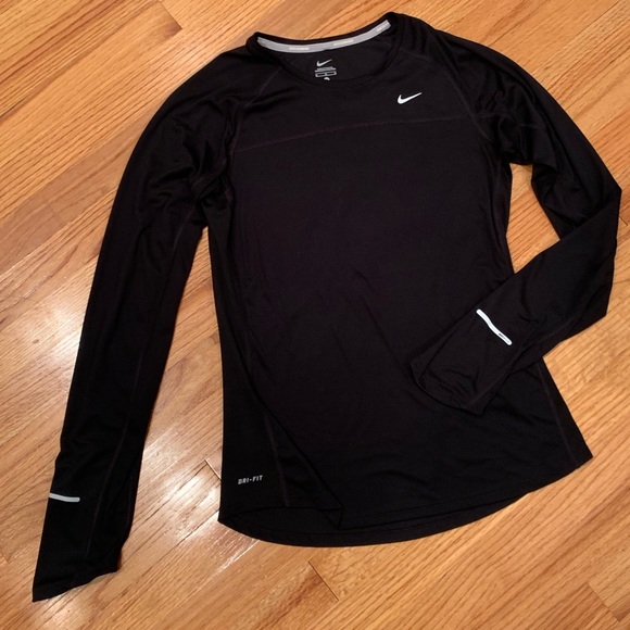 NIKE Running Dri-Fit Black Long Sleeve Shirt M - Picture 8 of 8
